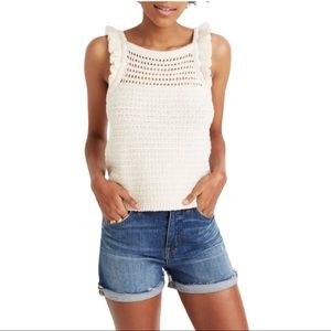 MADEWELL Ruffled Crochet Sweater Tank